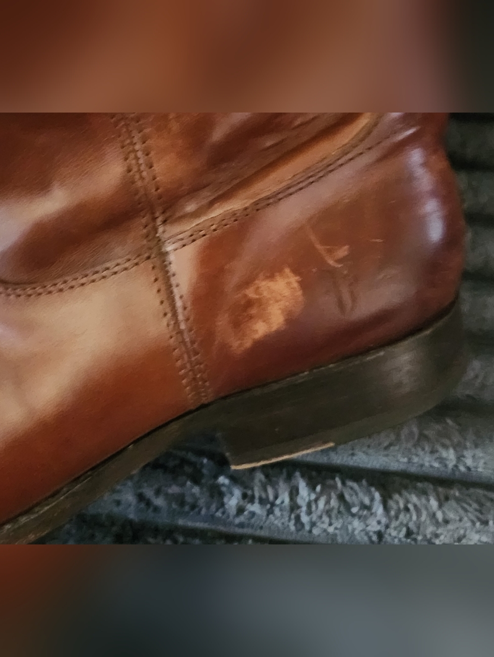 FRYE Melissa Button Tall Brown Cognac Leather Riding Boots 77167 Women's 9 B - Picture 6 of 8